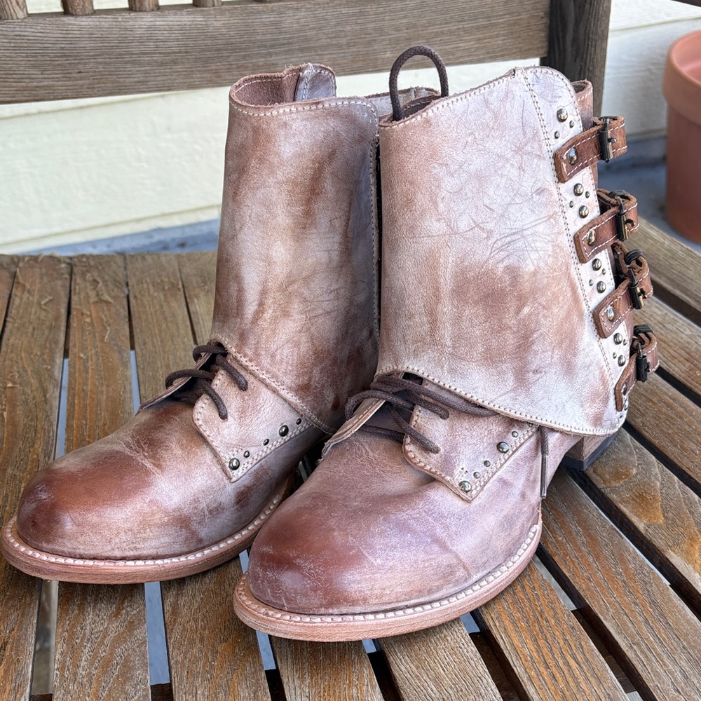 Freebird Distressed Brown Ankle Boots